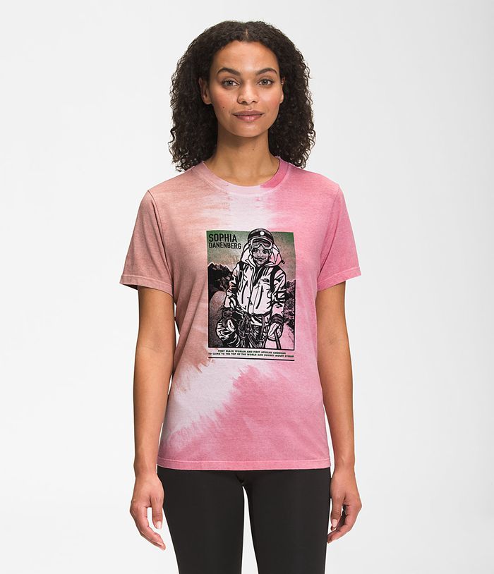 The North Face Short Sleeve BHM Womens T-Shirts Pink 748920-FBO